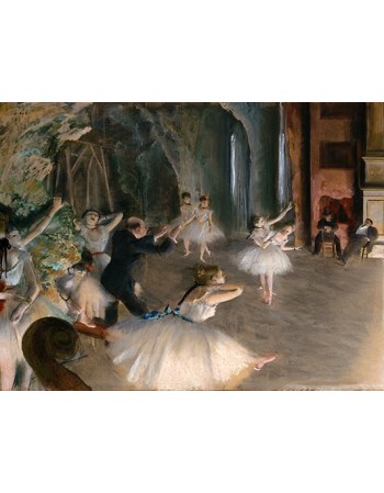 Reprodukcje obrazów The Rehearsal of the Ballet Onstage - Edgar Degas