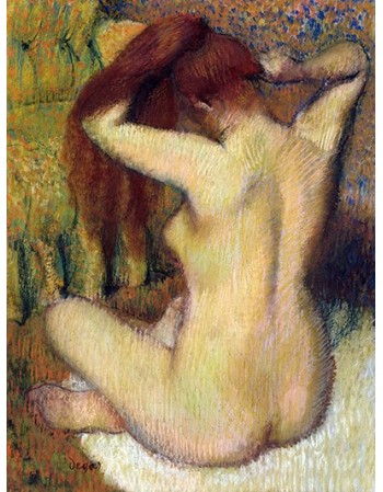 Reprodukcje obrazów Woman Combing Her Hair - Edgar Degas