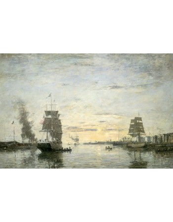 Reprodukcje obrazów Entrance to the Harbor, Le Havre - Eugene Boudin
