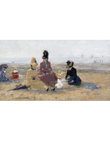 Reprodukcje obrazów On the Beach, Trouville - Eugene Boudin