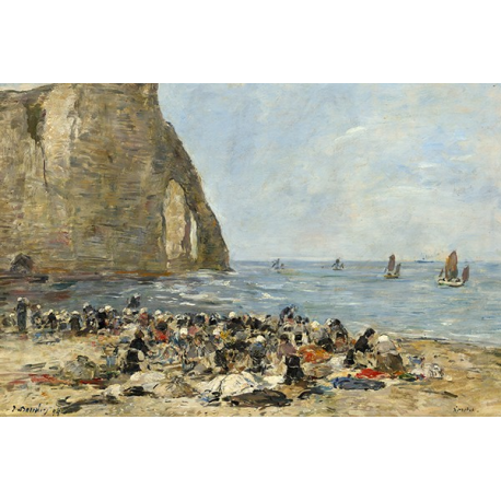Washerwomen on the Beach of Etretat