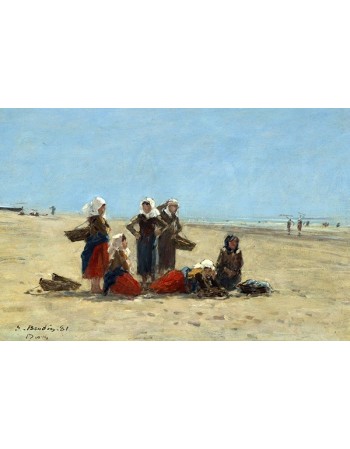 Reprodukcje obrazów Women on the Beach at Berck - Eugene Boudin