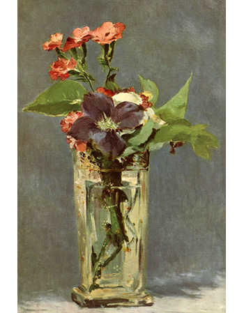 Reprodukcje obrazów Carnations and Clematis in a Crystal Vase - Edouard Manet