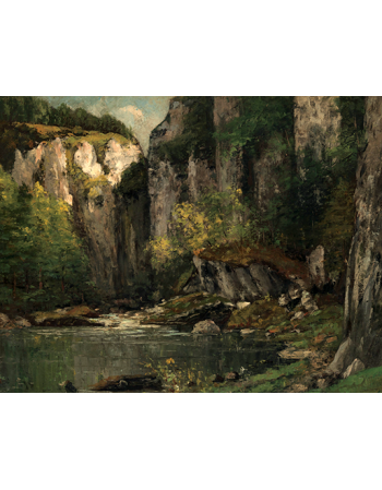 Reprodukcje obrazów River and Rocks - Gustave Courbet
