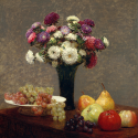 Reprodukcje obrazów Asters and Fruit on a Table - Henri Fantin-Latour