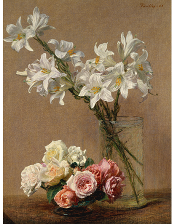 Reprodukcje obrazów Roses and Lilies - Henri Fantin-Latour