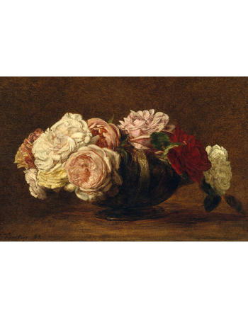 Reprodukcje obrazów Roses in a Bowl - Henri Fantin-Latour