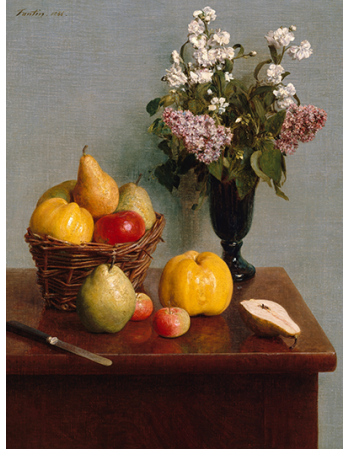Reprodukcje obrazów Still Life with Flowers and Fruit - Henri Fantin-Latour