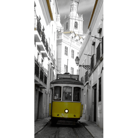 Żółty tramawaj w Lizbonie
