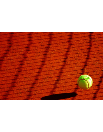 Piłeczka tenisowa przy siatce
