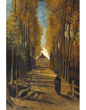 Reprodukcje obrazów Avenue of poplars in autumn - Vincent van Gogh