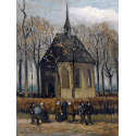 Reprodukcje obrazów Congregation Leaving the Reformed Church in Nuenen - Vincent van Gogh