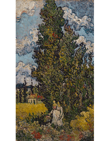 Reprodukcje obrazów Vincent van Gogh Cypresses and Two Women
