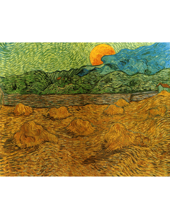 Reprodukcje obrazów Vincent van Gogh Evening landscape with rising moon 