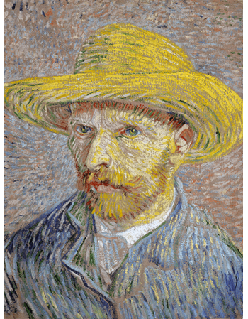 Reprodukcje obrazów Self Portrait with Straw Hat - Vincent van Gogh