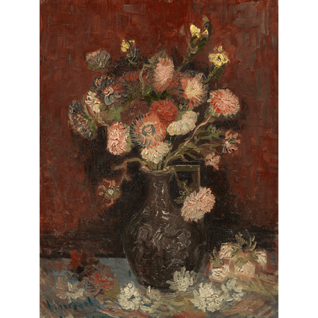 Reprodukcje obrazów Vincent van Gogh Vase with Chinese Asters and Gladioli