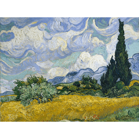 Reprodukcje obrazów Vincent van Gogh Wheat Field with Cypresses