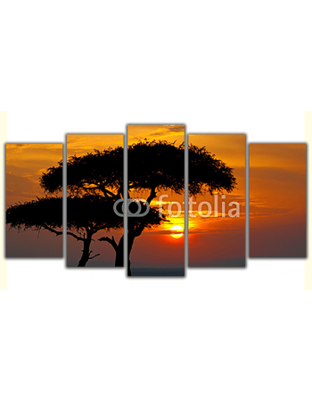 Obraz na płótnie poliptyk Afrykański zachód słońca