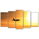 Obraz na płótnie poliptyk Samolot o zachodzie słońca
