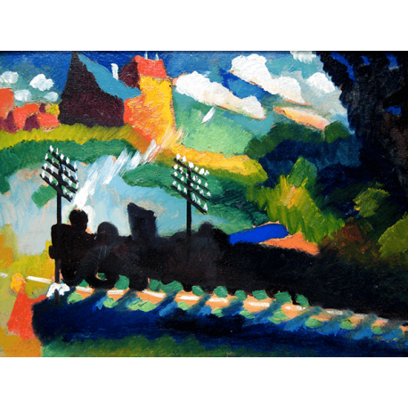 Reprodukcje obrazów Wassily Kandinsky Railroad at Murnau