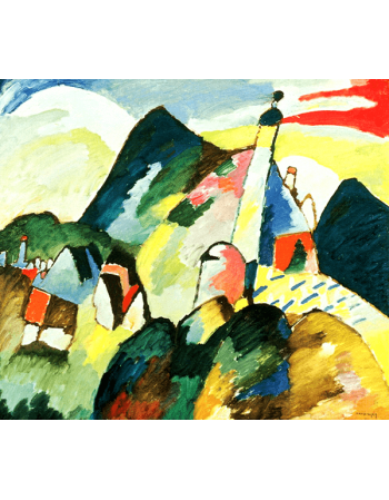 Reprodukcje obrazów Wassily Kandinsky View of Murnau with church