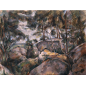 Reprodukcje obrazów Rocks in the Forest - Paul Cezanne