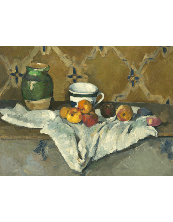 Reprodukcje obrazów Still Life with Jar, Cup, and Apples - Paul Cezanne