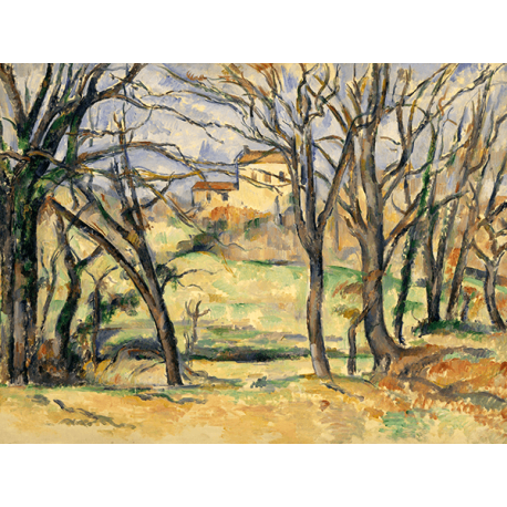Reprodukcje obrazów Paul Cezanne Trees and Houses Near the Jas de Bouffan
