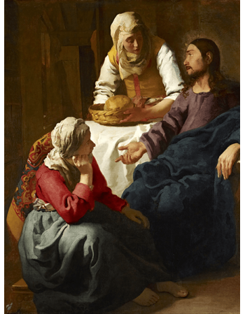 Reprodukcje obrazów Chrystus w domu Marty i Marii - Jan Vermeer