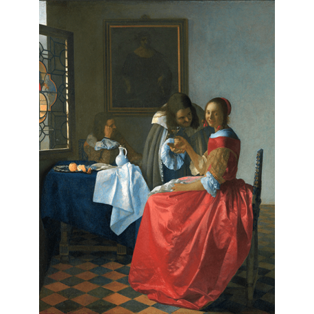 Reprodukcje obrazów Jan Vermeer Dama i dwóch panów