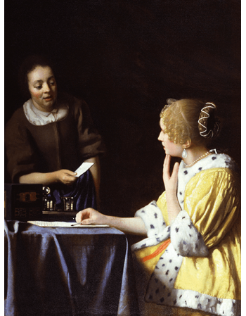 Reprodukcje obrazów Dama ze służącą - Jan Vermeer