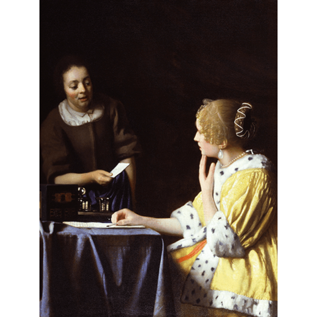 Reprodukcje obrazów Jan Vermeer Dama ze służącą