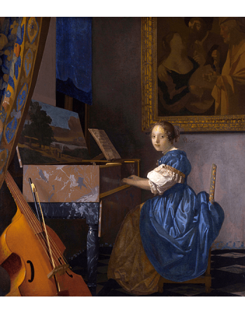 Reprodukcje obrazów Jan Vermeer Dziewczyna siedząca przy klawesynie