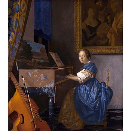 Reprodukcje obrazów Jan Vermeer Dziewczyna siedząca przy klawesynie