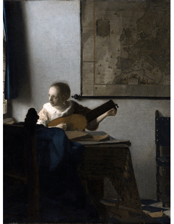 Reprodukcje obrazów Jan Vermeer Kobieta z lutnią