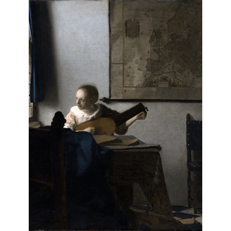 Reprodukcje obrazów Jan Vermeer Kobieta z lutnią