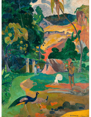 Reprodukcje obrazów Paul Gauguin Matamoe, Landscape with Peacocks