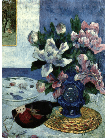 Reprodukcje obrazów Paul Gauguin Still Life with Chinese Peonies and Mandoline