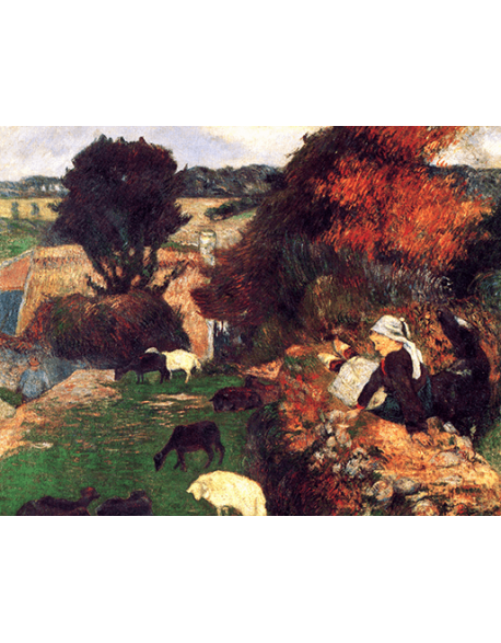 Reprodukcje obrazów Paul Gauguin The Breton shepherdess