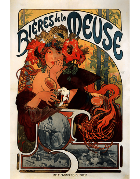Reprodukcje obrazów Alfons Mucha Beer from the Meuse