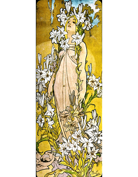 Reprodukcja obrazu The Flowers Lily - Alfons Mucha