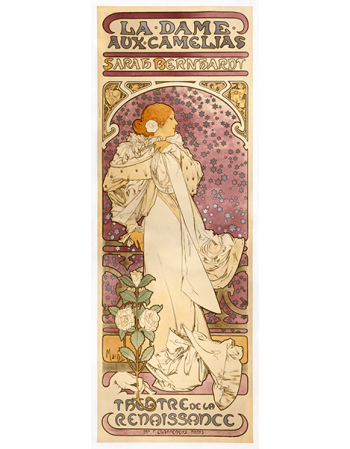 Reprodukcja obrazu The Lady with Camellias - Sarah Bernhardt - Alfons Mucha