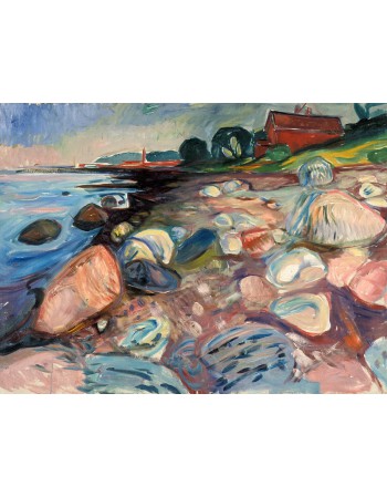 Reprodukcje obrazów Shore with Red House - Edvard Munch