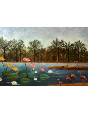 Reprodukcja obrazu The Flamingoes - Henri Rousseau