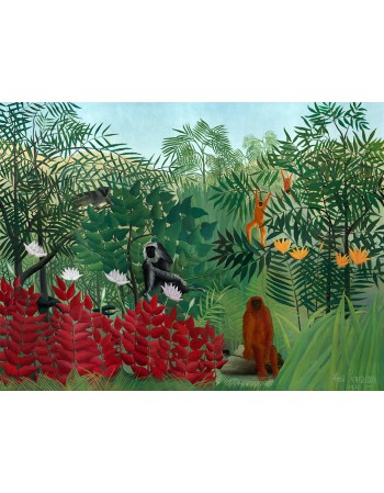 Reprodukcja obrazu Tropical Forest with Monkeys - Henri Rousseau