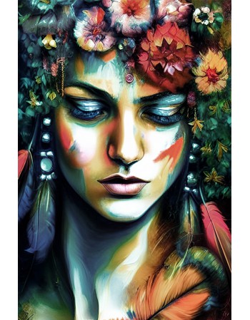 Obraz na płótnie Kolorowa kobieta - Abstrakcja