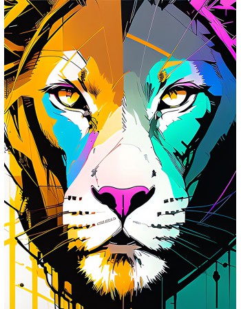 Obraz na płótnie Kolorowy Tygrys - Abstrakcja