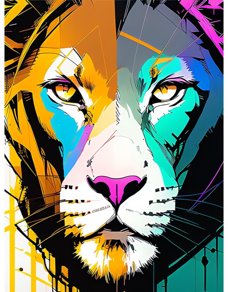 Kolorowy Tygrys - Abstrakcja - obraz na płótnie - fotoobraz - grafika