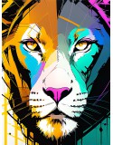 Obraz na płótnie Kolorowy Tygrys - Abstrakcja