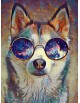 Pies Husky - Abstrakcja - obraz na płótnie - fotoobraz - grafika